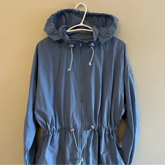Vintage “Exclusiv” Light Blue Nylon Jacket w Toggle Cinched Waist **Like New - Picture 3 of 15